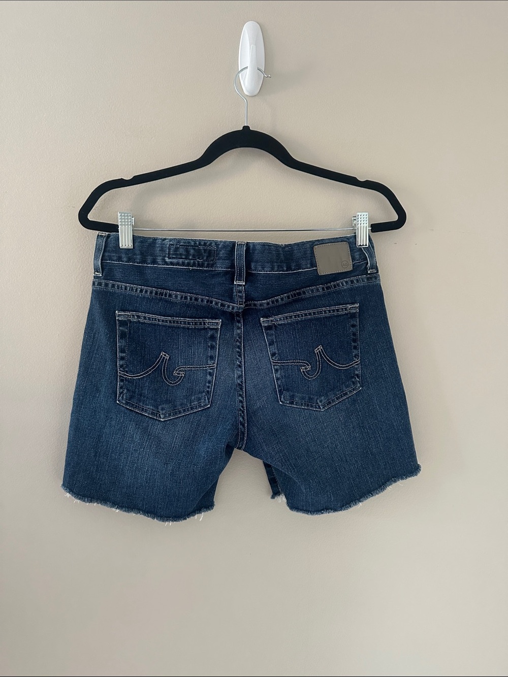 Ag Adriano Goldschmied Womens Becke Denim Shorts Raw Hem Size 27 Coadtal Cowgirl - Picture 4 of 10